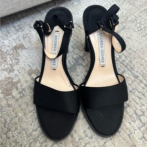 Andrew Gomez black satin Women's heels size 40